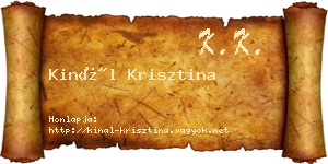 Kinál Krisztina névjegykártya