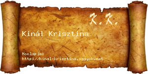 Kinál Krisztina névjegykártya